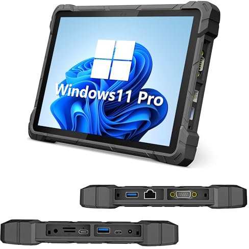 HEIGAOLAPC Rugged Tablet-Outdoor Tablet PC 10.1 Inch Win 11 Pro,16000mAh Large Battery 8GB RAM+128GB ROM, IP67 Waterproof Industrial Work PC with Rear+Front Camera/GPS Sim 4G /USB3.0 /WiFi /BT4.2 /FHD