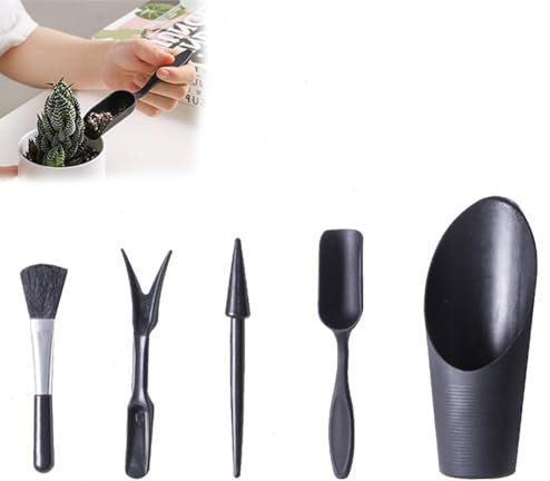 Kit di 5 strumenti per piante grasse, piccoli attrezzi da giardinaggio per interni, kit di mini strumenti per piante grasse, mini attrezzi da giardino per piante grasse