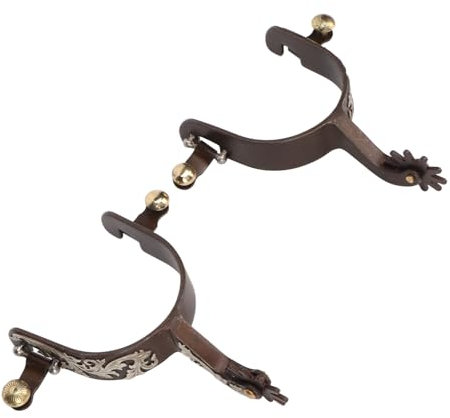 Sporen, Tragbare Vintage-Westernsporen aus Kohlenstoffarmem Stahl, Hohe Härte, Multifunktional, mit Drehbarem Zahnrad für Pferde