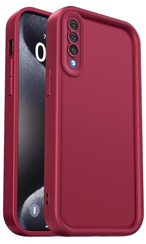 PanXCase Coque Silicone pour Samsung Galaxy A50 | Étui Souple et Léger, Design Élégant, Protection Caméra, Antichoc, Anti-Rayures, Dos Concave Ergonomique, Wine Red