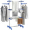 HOMCOM Tendedero Vertical Plegable Tendedero de Ropa con 6 Ruedas 2 Laterales Abatibles Estantes Ajustables y Marco de Acero Inoxidable para Interior y Exterior Azul
