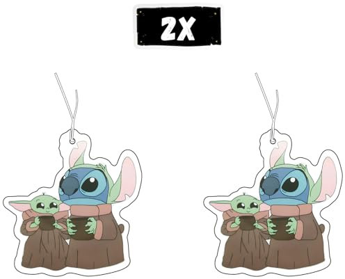 2x Stitch und Baby Yo da Duftbaum Auto, Auto Lufterfrischer, Car Air Freshener, Duftanhänger Auto, Auto Tuning, Auto Duftspender