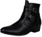 ANUFER Uomo Bello A Punta Stivaletti Tacco Occidentale Cerniera Laterale Cuoio Stivaletti Eleganti Nero SN079209 EU43