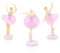 AMJKEJI 3 Pcs Ballerina Cake Topper Ballet Dancer Ornament Cake Decorations for Girls Birthday Wedding Party Christmas (Pink)