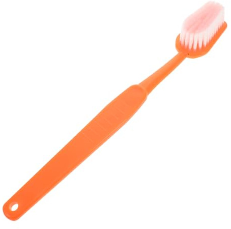 Große Zahnbürsten Dekoration aus ABS und Flockung, Orange, 1 Stück | Kostüm Zahnbürste für Halloween, Fotorequisite für Partys und Deko, Kreatives Oversize Design