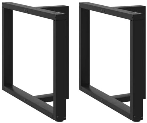 vidaXL Esstischbeine T-Form 2 Stk. Schwarz 100x35x(72-73) cm Stahl, Tischbein, Tischbein Metall, Esstischbein, Möbelbein, Schreibtischbein
