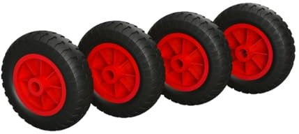4 x PU Rad Ø 160 mm Gleitlager Kompressor Rolle Sliprolle PANNENSICHER, schwarz/rot