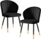 Wohnling Esszimmerstuhl 2er Set Samt Schwarz Küchenstuhl mit Metallbeinen, Schalenstuhl Skandinavisches Design, Polsterstuhl mit Stoffbezug, Stuhl Gepolstert