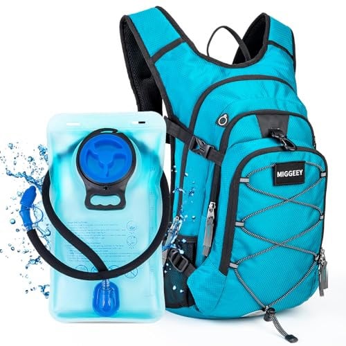 MIGGEEY Hydration Rucksack 18L mit Trinkblase 3L, große Lagerung Wandern Daypack für Männer Frauen, Fahrradrucksack, Laufrucksack Trinkrucksack, Wasserdicht Sportrucksack Hydration Rucksack