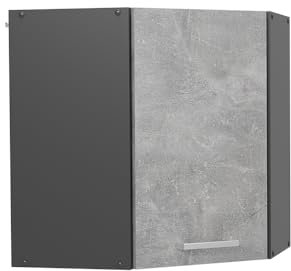 Vicco Eckhängeschrank R-Line, Küchen-Eckschrank, Beton, 57 cm