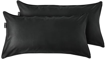 Cloudpillo Kissenbezug 40x80-2er-Pack Premium Kissen Cover mit Reißverschluss, Atmungsaktive Baumwolle, Antibakteriell, Ultra Weich, Langlebiger Luxus, Kopfkissen Hülle, Mitternachtsschwarz