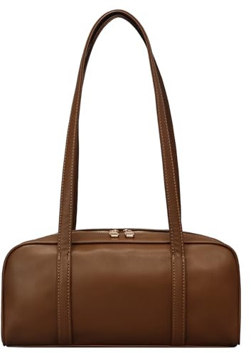 Arkefi Swing Bag Shoulder Bags Purses for Women Vegan Leather Small Handbags with Zipper, Brown