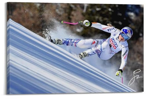 CHENSUL Lindsey Vonn alpines Ski-Poster, ästhetischer Druck, Kunstdruck, Wandgemälde, Leinwand, moderne Schlafzimmerdekoration, 40 x 60 cm