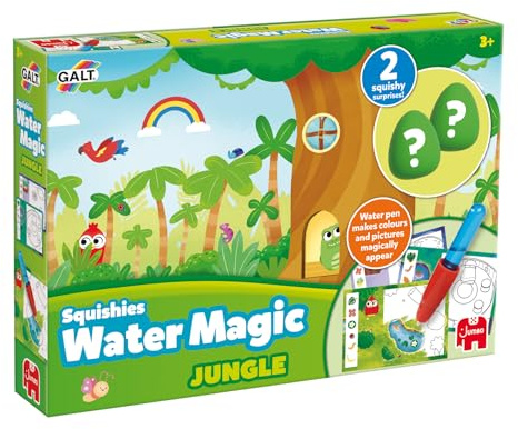 Galt - Water Magic - Squishies Dschungel - Wiederverwendbares Malsbuchset mit Wasserstift & Überraschungen – Kreatives Spielzeug ab 3 Jahren