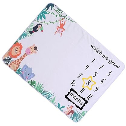 LOLIPPYY 1 Stück Kuscheldecke für Flanell mit Niedlichem Tierdesign für Unvergessliche Monatsfotos Vielseitige Verwendung Stilldecke
