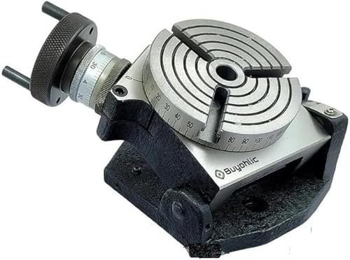 Buyohlic Tavoli di fresatura rotativi orizzontali verticali da 100 mm (3 fessure - inclinabili)