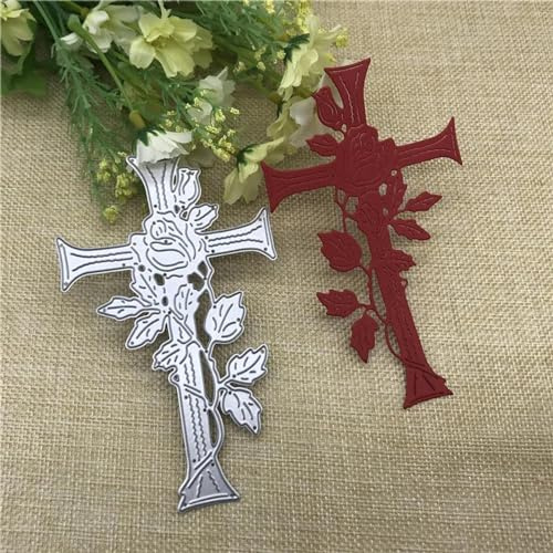 Scrapbooking-Vorlagen, 7,8 x 12,7 cm, Kreuz, Blume, Metall, Stanzen, Scrapbooking, Album, Papierkarten, Basteln