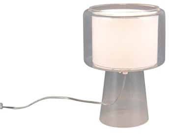 TRIO Tischleuchte aus Glas und Stoff Rocka