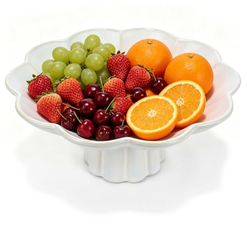 UAYNFY Bols à fruits, en céramique, assiettes décoratives multifonctionnelles, saladiers, assiettes à collation, bols à dessert, pour desserts, gâteaux, fruits et collations, coupe à fruits moderne
