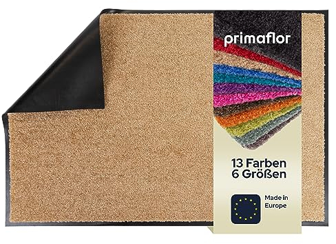 Primaflor Schmutzfangmatte CLEAN – Creme, 120x180 cm | Saugstarke, Schwer entflammbare Fußmatte | Rutschfester Türvorleger für Innen | Türmatte für Eingangsbereich | Sauberlaufmatte mit Gummirand