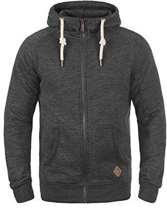Solid SDVitu Herren Sweatjacke Kapuzenjacke Zip-Hoodie mit Kapuze Kordelzug Kängurutasche Reißverschluss Baumwollmischung Regular fit, Größe:L, Farbe:Med Grey (8254)