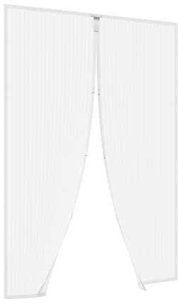 jarolift Zanzariera Magnetica per Porte Senza Fori, Tenda Rete Chiusura Automatica, Accorciabile, 140 x 250 cm (Larghezza x Altezza), Bianco