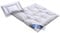 Hochwertiges Daunenbett & Daunendecke 100cm x 135cm und 40cm x 60cm | Daunen und Federn Klasse 1 | Hülle 100% Baumwolle weiß | voll waschbar | Praktische Tragetasche | Deutsches Qualitätsprodukt