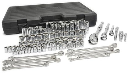 GearWrench 110 Pc. 1/4, 3/8 & 1/2 Drive 6 & 12 Pt. Mechanics Tool Set, Standard & Deep, SAE/Metric - 89058