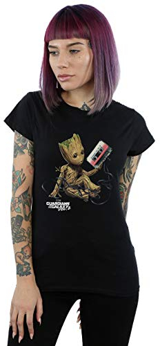Marvel Damen Guardians of the Galaxy Groot Tape T-Shirt Schwarz Medium