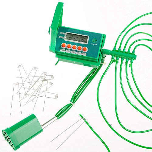 RIEGOPRO Programador de Riego Automatico a Pilas con Bomba. Sistema de riego para macetas Ideal para Vacaciones
