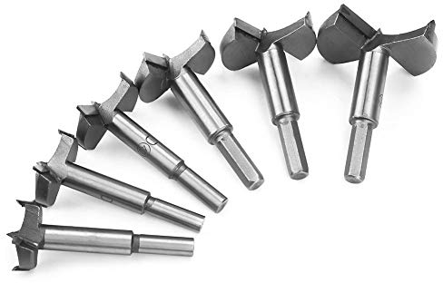Hilitand 6 Pcs 30-60mm Drill Bit Set, Wood Drill Bit, High Strength Steel Flat Bit Drill Set, Woodworking Hole Saw Wood Cutter Tool