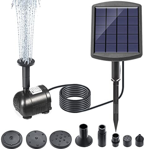 Lewisia 1.8W Solar Water Fountain Pump for Pool Koi Pond Pot Bird Bath Garden Decoration Solar Powered Submersible Water Pump Kit