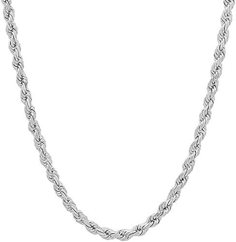 Savlano 925 Sterling Silver 4.5mm Solid Italian Rope Diamond Cut Twist Link Chain Necklace with Gift Box for Men & Women - Made in Italy