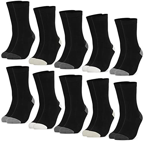 Occulto 10 PAAR SOCKEN für DAMEN aus BAUMWOLLE (Modell: Gertrud) Schwarz-grau 39-42