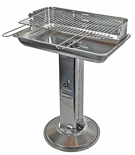 YAOBAO Holzkohle Grill Edelstahl Standgrill Eckig Säulengrill Grillfläche 48X28.8CM Geschenk Vatertag Oster Grillen Pfingstgrillen Holzkohle Säulen Stand Grill BBQ Party Für 5-10 Personen