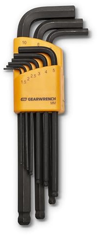 GEARWRENCH 9 Piece Metric Ball End Long Arm Hex Key Set - 83521