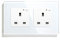 BSEED WiFi Smart Socket Double Pole Alexa Switched Socket Indicator On/Off Switch Button 157mm Termpered Glass Panel 2 Gang 1 Way Alexa/Google/Echo Dot Embedded Wall Outlet White