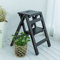 WYZDCP Klapptreppe Leiterstuhl 2 Stufen hocker Kleiner Fußstuhl Tragbare Leiter Stuhl Holz Home Bibliothek Klettern Leiter Schwarze Walnussfarbe Treppenstuhl
