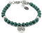 10:10 Bracciale in acciaio inox e pietre naturali da 6 mm, charms albero della vita e beads in acciaio, prodotto realizzato in Italia (Malachite)