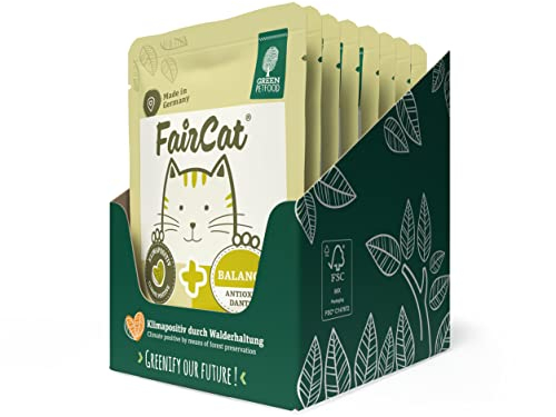 Green Petfood FairCat Balance (8 x 85 g), getreidefreies Katzenfutter für ausgewachsene Katzen, mit Tierwohl-Hühnchen, Katzenfutter Nass mit grünem Tee und Vitamin C+E, 8er Pack