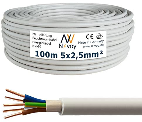 NYM-J 5x2,5 mm² 100m Mantelleitung Installationskabel Stromkabel nach DIN VDE 0250 M21