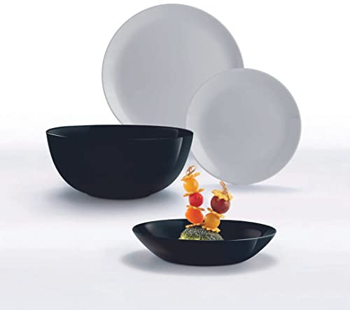 Vajilla 19 piezas Diwali Luminarc (Black & Granit, 19 piezas)