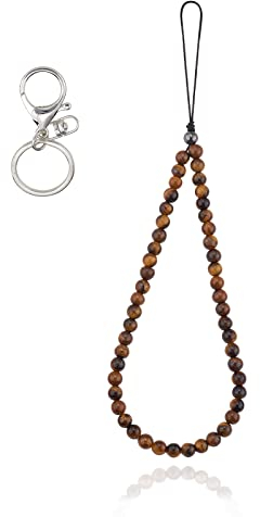 BEEFLYING Tiger Eye Stone Phone Lanyard Wrist Straps Anti-Lost Phone Strap Charm