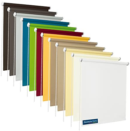 TEXMAXX® Rollo lichtdurchlässig und Blickdicht mit Bohren - 130 x 180 cm Stoffbreite (Rollobreite 135 cm) in Dunkel Beige/Rollos für Fenster mit Bohren als Sichtschutz Fenster innen inkl. Zubehör