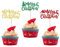 36 Stück Merry Christmas Cupcake Toppers Frohe Weihnachten Kuchen Toppers Christmas Hat Cupcake Picks Merry Christmas Xmas New Year Theme Party Kuchen Dekorationen Zubehör Bunt