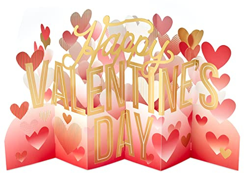 Hallmark Valentines Day Card, Jumbo, Large, 3D Ombre Pink Heart Design | Pink and White Color Palette, Measures 29.3 Cm by 22 Cm, Fully Recyclable, Includes Red Envelope, Single Card