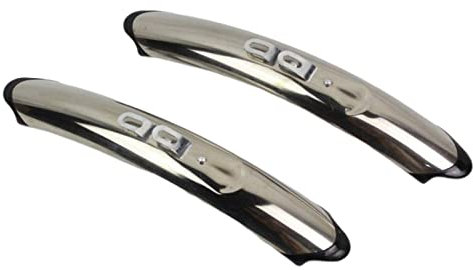 Baoblaze 1 Pair Front Rear Mudguards 27inch Fittings Vintage Adjustable Stainless Steel Protector Removable Practical for Road Bike
