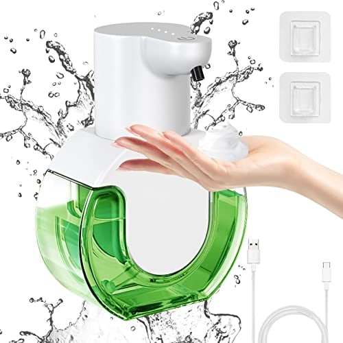 Cuteefun Seifenspender Automatisch, USB Wiederaufladbar, 4 Stufen Kontrolle Seifenschaumspender, 430ml Automatischer Seifenspender Wandmontage, Elektrischer Schaumspender für Küche, Bad, Shampoos