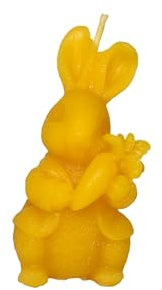 Bienenwachskerze | Kleine Hasenkerze | Ostern| Osterhase Kerze| Hase mit Karotten | Osterdekoration 30 x 35 x 65 mm; 25 Gramm (nicht gemalt - 1Stk.)