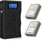 CITYORK Batteria di ricambio BLN-1 (confezione da 2) e caricabatterie rapido doppio LCD per Olympus BLN-1 OM-D E-M1, OM-D E-M5, Pen E-P5, OM-D E-M5 M2